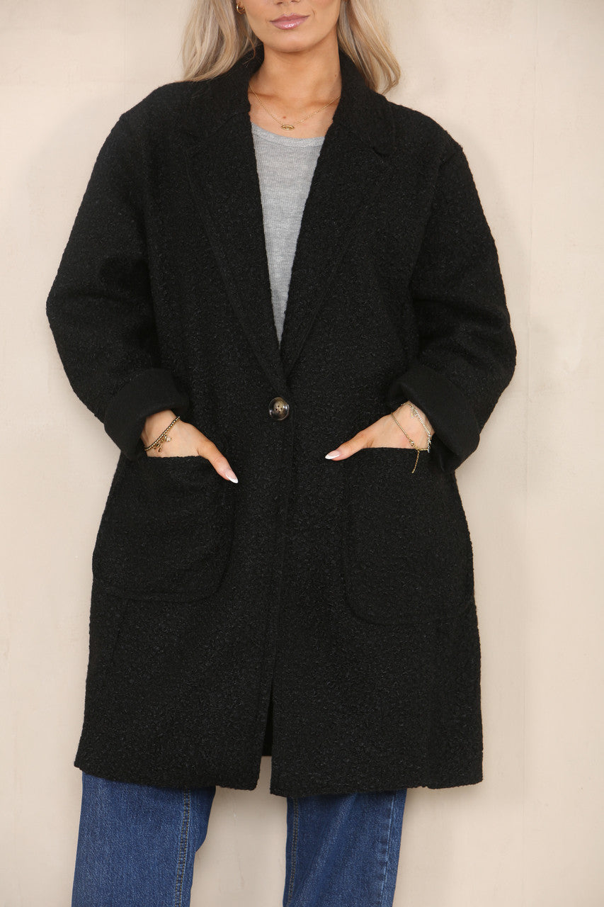 Made In Italy Chunky Teddy Bear Wool Blend Coat