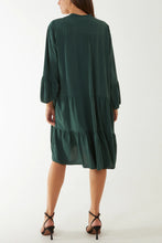 Load image into Gallery viewer, Made In Italy Tiered Long Sleeved Oversized Smock Tunic Dress
