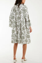 Load image into Gallery viewer, Made In Italy Oversized Rose Print Smock Tunic Tiered Dress
