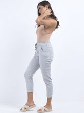 Load image into Gallery viewer, Made In Italy Magic Trousers Soft And Stretchy With Drawstring Waist And Back Pockets
